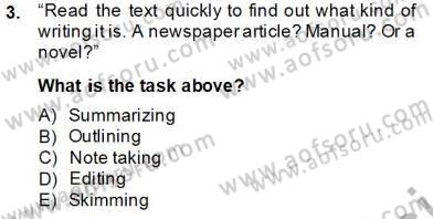 Yabancı Dil Öğretiminde Ölçme Ve Değerlendirme 2 Dersi 2013 - 2014 Yılı Tek Ders Sınav Soruları 3. Soru