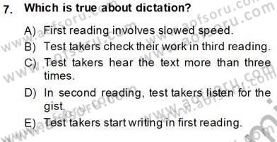 Yabancı Dil Öğretiminde Ölçme Ve Değerlendirme 2 Dersi 2013 - 2014 Yılı Tek Ders Sınav Soruları 7. Soru