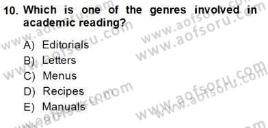 Yabancı Dil Öğretiminde Ölçme Ve Değerlendirme 2 Dersi 2014 - 2015 Yılı (Vize) Ara Sınav Soruları 10. Soru