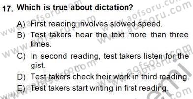 Yabancı Dil Öğretiminde Ölçme Ve Değerlendirme 2 Dersi 2014 - 2015 Yılı (Vize) Ara Sınav Soruları 17. Soru