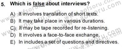 Yabancı Dil Öğretiminde Ölçme Ve Değerlendirme 2 Dersi 2014 - 2015 Yılı (Vize) Ara Sınav Soruları 5. Soru