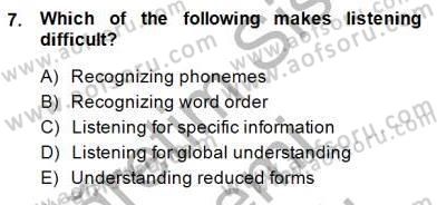 Yabancı Dil Öğretiminde Ölçme Ve Değerlendirme 2 Dersi 2014 - 2015 Yılı (Vize) Ara Sınav Soruları 7. Soru