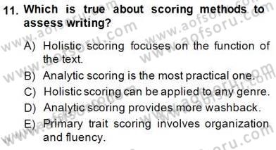 Yabancı Dil Öğretiminde Ölçme Ve Değerlendirme 2 Dersi 2014 - 2015 Yılı (Final) Dönem Sonu Sınav Soruları 11. Soru