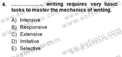 Yabancı Dil Öğretiminde Ölçme Ve Değerlendirme 2 Dersi 2014 - 2015 Yılı (Final) Dönem Sonu Sınav Soruları 4. Soru