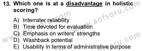 Yabancı Dil Öğretiminde Ölçme Ve Değerlendirme 2 Dersi 2014 - 2015 Yılı Tek Ders Sınav Soruları 13. Soru