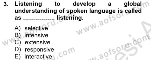 Yabancı Dil Öğretiminde Ölçme Ve Değerlendirme 2 Dersi 2014 - 2015 Yılı Tek Ders Sınav Soruları 3. Soru