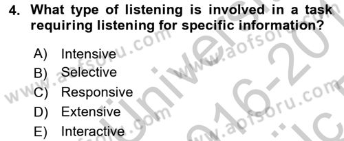 Yabancı Dil Öğretiminde Ölçme Ve Değerlendirme 2 Dersi 2016 - 2017 Yılı 3 Ders Sınav Soruları 4. Soru