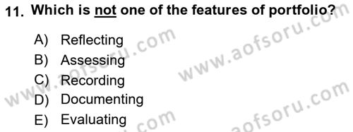 Yabancı Dil Öğretiminde Ölçme Ve Değerlendirme 2 Dersi 2016 - 2017 Yılı (Final) Dönem Sonu Sınav Soruları 11. Soru