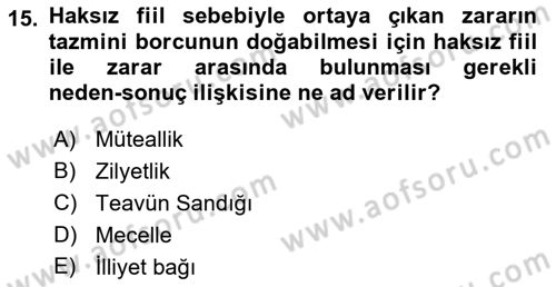 İş Sağlığı ve Güvenliğinin Temelleri Dersi 2019 - 2020 Yılı (Vize) Ara Sınav Soruları 15. Soru