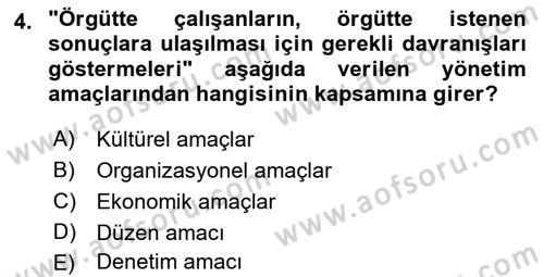 Yönetim Sistemleri ve Risk Yönetimi Dersi 2021 - 2022 Yılı (Vize) Ara Sınavı 4. Soru