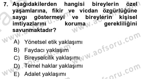 Yönetim Sistemleri ve Risk Yönetimi Dersi 2021 - 2022 Yılı (Vize) Ara Sınavı 7. Soru