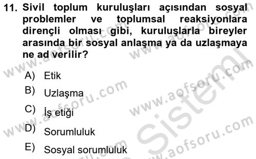 Yönetim Sistemleri ve Risk Yönetimi Dersi 2021 - 2022 Yılı Yaz Okulu Sınav Soruları 11. Soru