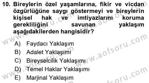 Yönetim Sistemleri ve Risk Yönetimi Dersi 2022 - 2023 Yılı (Vize) Ara Sınavı 10. Soru