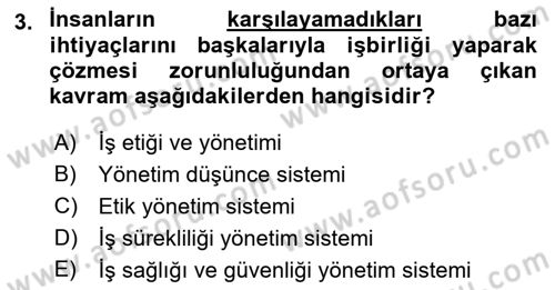 Yönetim Sistemleri ve Risk Yönetimi Dersi 2022 - 2023 Yılı (Vize) Ara Sınavı 3. Soru