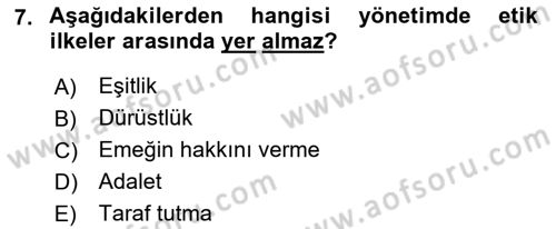 Yönetim Sistemleri ve Risk Yönetimi Dersi 2022 - 2023 Yılı (Final) Dönem Sonu Sınav Soruları 7. Soru