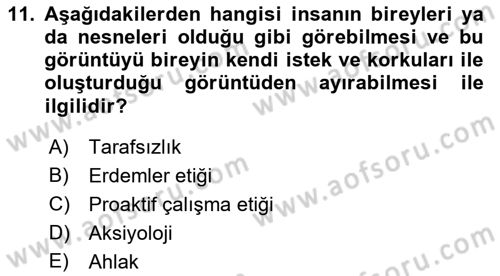Yönetim Sistemleri ve Risk Yönetimi Dersi 2022 - 2023 Yılı Yaz Okulu Sınav Soruları 11. Soru