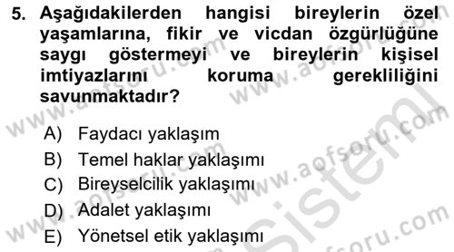 Yönetim Sistemleri ve Risk Yönetimi Dersi 2022 - 2023 Yılı Yaz Okulu Sınav Soruları 5. Soru
