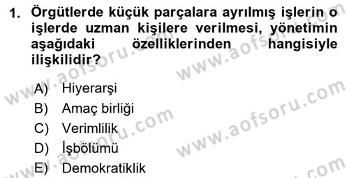Yönetim Sistemleri ve Risk Yönetimi Dersi 2023 - 2024 Yılı (Vize) Ara Sınav Soruları 1. Soru