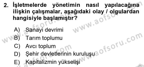 Yönetim Sistemleri ve Risk Yönetimi Dersi 2023 - 2024 Yılı (Vize) Ara Sınav Soruları 2. Soru