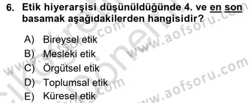 Yönetim Sistemleri ve Risk Yönetimi Dersi 2023 - 2024 Yılı (Vize) Ara Sınav Soruları 6. Soru
