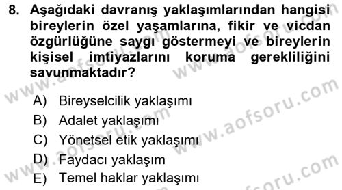Yönetim Sistemleri ve Risk Yönetimi Dersi 2023 - 2024 Yılı (Vize) Ara Sınav Soruları 8. Soru
