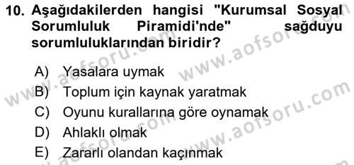 Yönetim Sistemleri ve Risk Yönetimi Dersi 2023 - 2024 Yılı (Final) Dönem Sonu Sınav Soruları 10. Soru