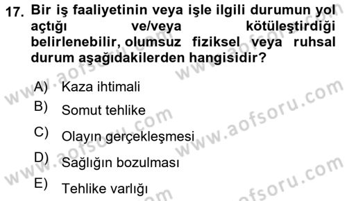Yönetim Sistemleri ve Risk Yönetimi Dersi 2023 - 2024 Yılı (Final) Dönem Sonu Sınav Soruları 17. Soru