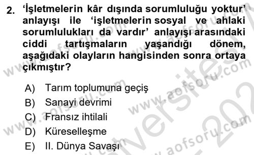 Yönetim Sistemleri ve Risk Yönetimi Dersi 2023 - 2024 Yılı (Final) Dönem Sonu Sınav Soruları 2. Soru