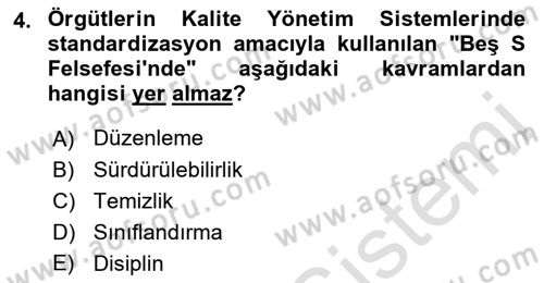 Yönetim Sistemleri ve Risk Yönetimi Dersi 2023 - 2024 Yılı (Final) Dönem Sonu Sınav Soruları 4. Soru