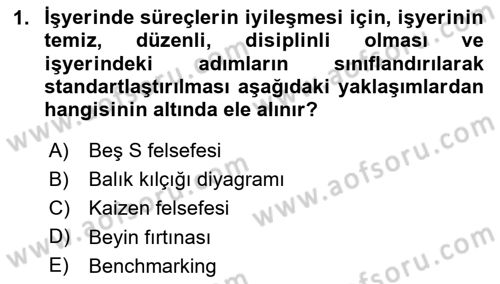 Yönetim Sistemleri ve Risk Yönetimi Dersi 2023 - 2024 Yılı Yaz Okulu Sınav Soruları 1. Soru