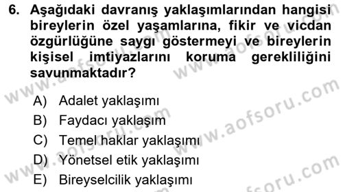 Yönetim Sistemleri ve Risk Yönetimi Dersi 2023 - 2024 Yılı Yaz Okulu Sınav Soruları 6. Soru