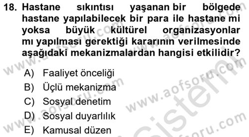 Yönetim Sistemleri ve Risk Yönetimi Dersi 2024 - 2025 Yılı (Final) Dönem Sonu Sınav Soruları 18. Soru