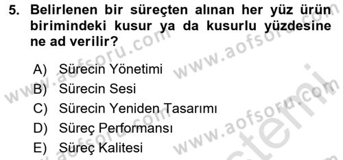 Yönetim Sistemleri ve Risk Yönetimi Dersi 2024 - 2025 Yılı (Final) Dönem Sonu Sınav Soruları 5. Soru