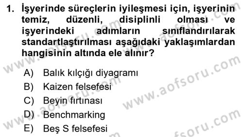 Yönetim Sistemleri ve Risk Yönetimi Dersi 2024 - 2025 Yılı Yaz Okulu Sınav Soruları 1. Soru
