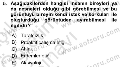 Yönetim Sistemleri ve Risk Yönetimi Dersi 2024 - 2025 Yılı Yaz Okulu Sınav Soruları 5. Soru