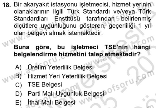 Yönetim Sistemleri ve Risk Yönetimi Dersi 2025 - 2026 Yılı (Vize) Ara Sınav Soruları 18. Soru