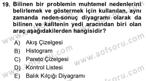 Yönetim Sistemleri ve Risk Yönetimi Dersi 2025 - 2026 Yılı (Vize) Ara Sınav Soruları 19. Soru