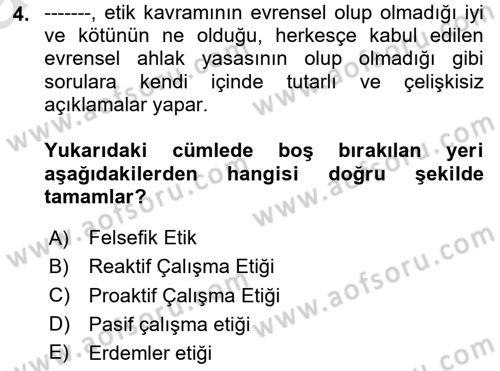 Yönetim Sistemleri ve Risk Yönetimi Dersi 2025 - 2026 Yılı (Vize) Ara Sınav Soruları 4. Soru