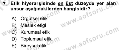 Yönetim Sistemleri ve Risk Yönetimi Dersi 2025 - 2026 Yılı (Vize) Ara Sınav Soruları 7. Soru