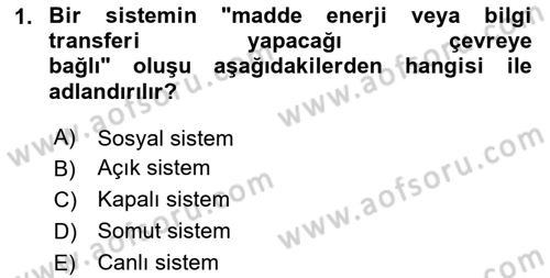 Yönetim Sistemleri ve Risk Yönetimi Dersi 2025 - 2026 Yılı (Final) Dönem Sonu Sınav Soruları 1. Soru