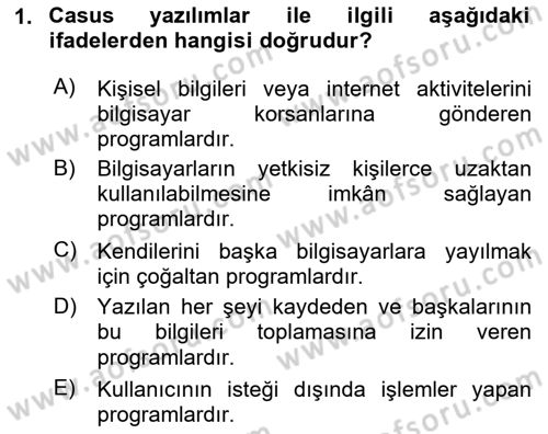 Çalışma Hayatında Bilişim, Belge Yönetimi Dersi 2020 - 2021 Yılı Yaz Okulu Sınav Soruları 1. Soru