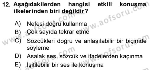 Çalışma Hayatında Bilişim, Belge Yönetimi Dersi 2020 - 2021 Yılı Yaz Okulu Sınav Soruları 12. Soru
