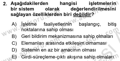 Çalışma Hayatında Bilişim, Belge Yönetimi Dersi 2020 - 2021 Yılı Yaz Okulu Sınav Soruları 2. Soru