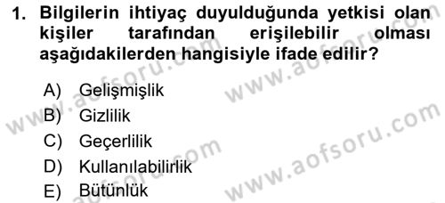 Çalışma Hayatında Bilişim, Belge Yönetimi Dersi 2021 - 2022 Yılı (Vize) Ara Sınav Soruları 1. Soru