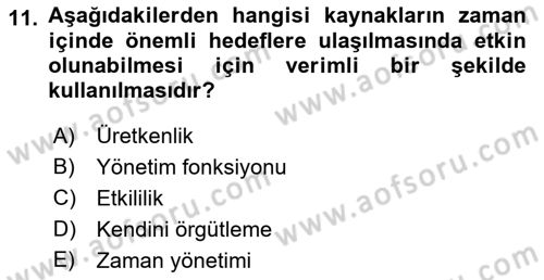 Çalışma Hayatında Bilişim, Belge Yönetimi Dersi 2021 - 2022 Yılı (Vize) Ara Sınav Soruları 11. Soru