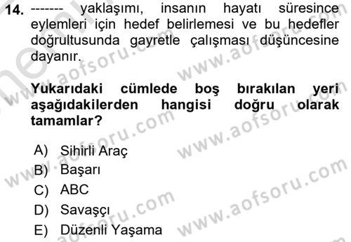 Çalışma Hayatında Bilişim, Belge Yönetimi Dersi 2021 - 2022 Yılı (Vize) Ara Sınav Soruları 14. Soru