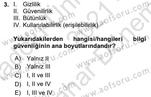 Çalışma Hayatında Bilişim, Belge Yönetimi Dersi 2021 - 2022 Yılı (Final) Dönem Sonu Sınav Soruları 3. Soru