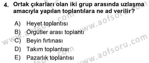 Çalışma Hayatında Bilişim, Belge Yönetimi Dersi 2021 - 2022 Yılı (Final) Dönem Sonu Sınavı 4. Soru