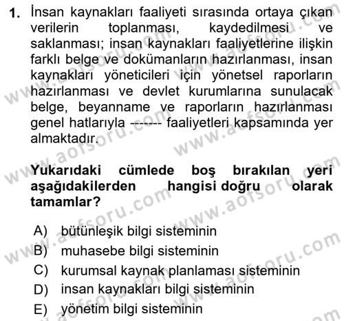 Çalışma Hayatında Bilişim, Belge Yönetimi Dersi 2021 - 2022 Yılı Yaz Okulu Sınav Soruları 1. Soru