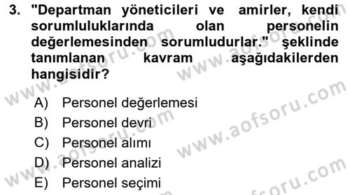 Çalışma Hayatında Bilişim, Belge Yönetimi Dersi 2021 - 2022 Yılı Yaz Okulu Sınav Soruları 3. Soru
